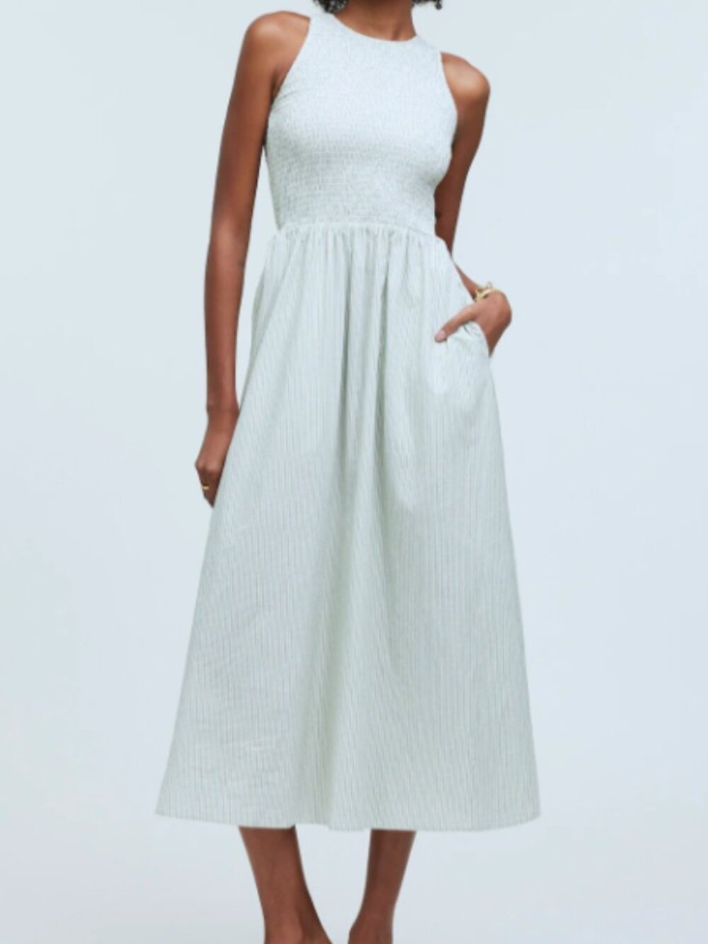 Madewell The Melody Smocked Midi Dress